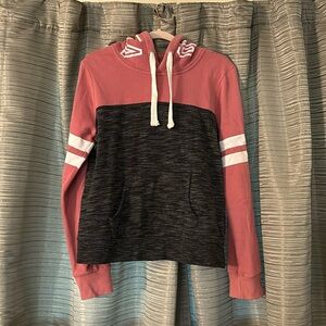 “Reflex” Colorblock Hoodie. Color: Pink & Grey with White Lettering. Size: L.